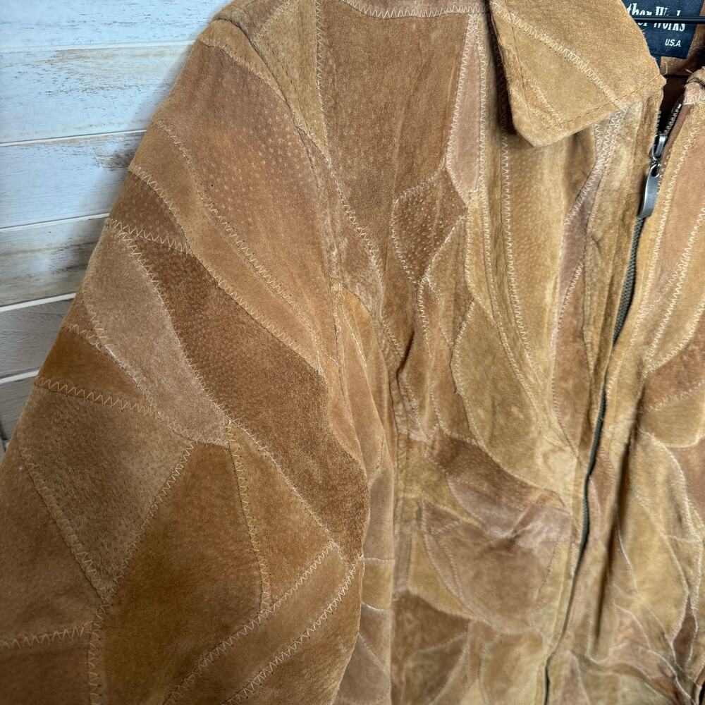 Y2k 90s Retro Vintage Leather Works Suede Patchwo… - image 8